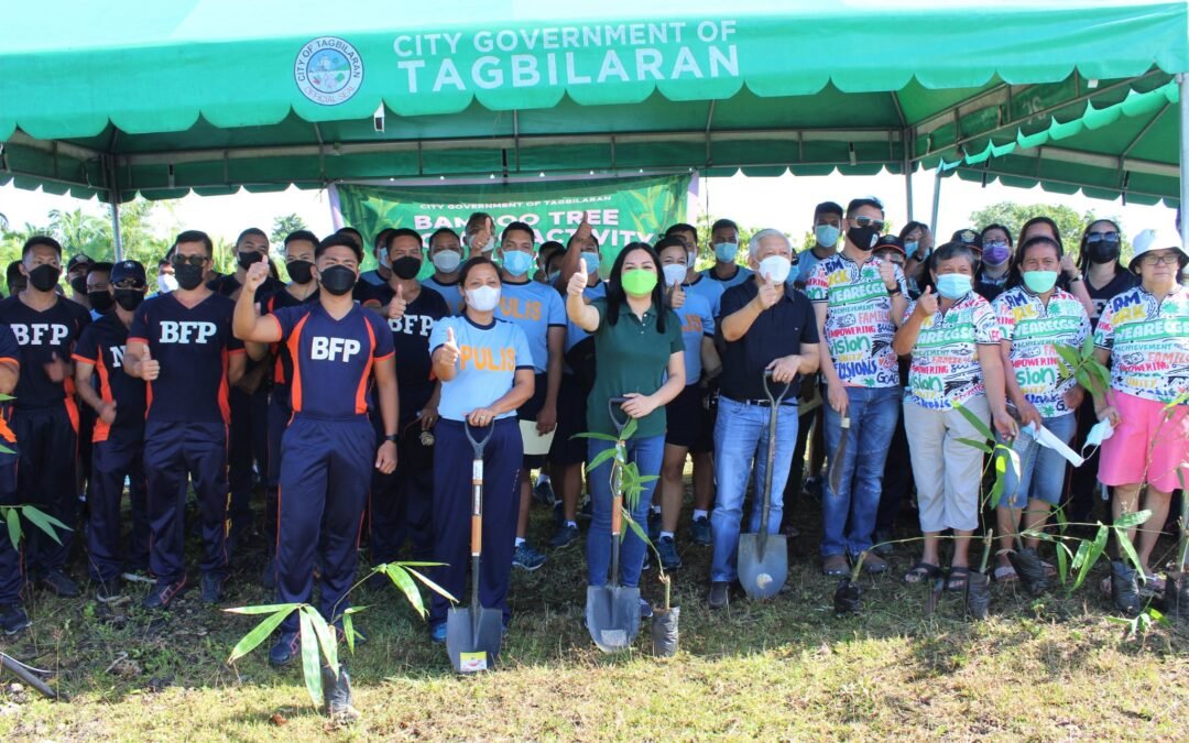 Bamboo tree growing activity in partnership with Bohol Chronicle Radio Corporation.