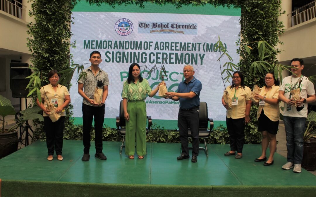 Project 6300” Tree Growing program MOA signing of City Government in partnership with Bohol Chronicle Radio Corporation.