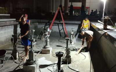 CGSO Team Conducts Maintenance at City Hall Fountain